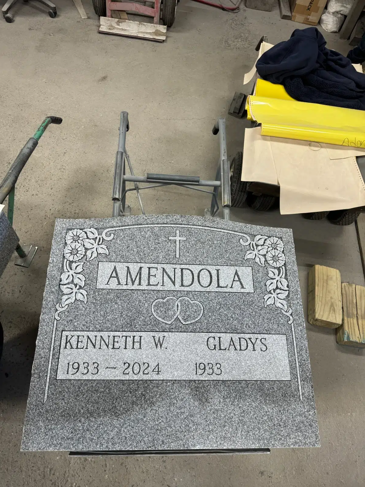 Granite (laser-engraved) Laser-Engraved Headstone hand-carved by Laser Memorials in NJ — image 2